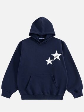 Aelfric Eden Navy & White Star Graphic Hoodie